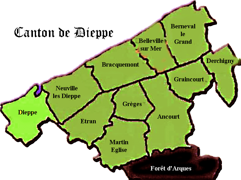 Carte du canton de Dieppe